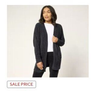 NWT Barefoot Dreams CozyChic Island Cardigan Black, size 10-14